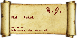 Muhr Jakab névjegykártya